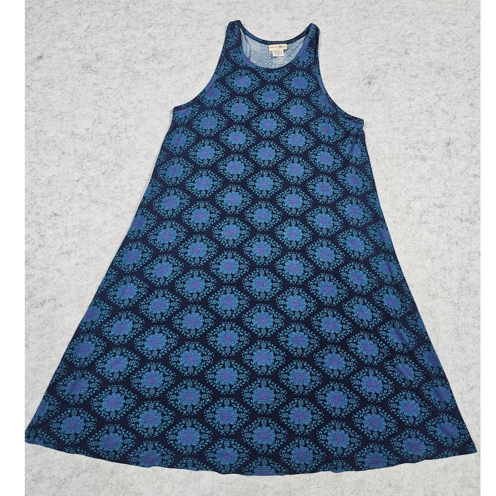 Natural Life Dress Sleeveless Tank Dress,  Floral, Green Blue Womens Sz M